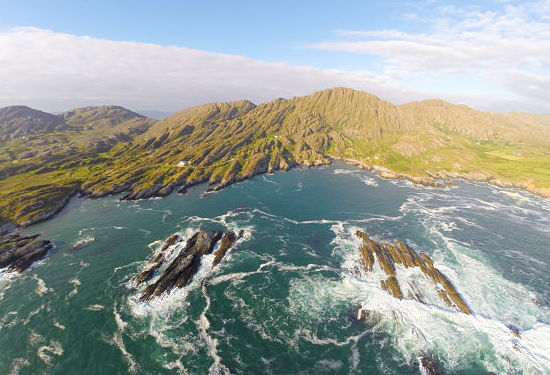Aeral view of Beara Peninsula, known for Hag of Beara