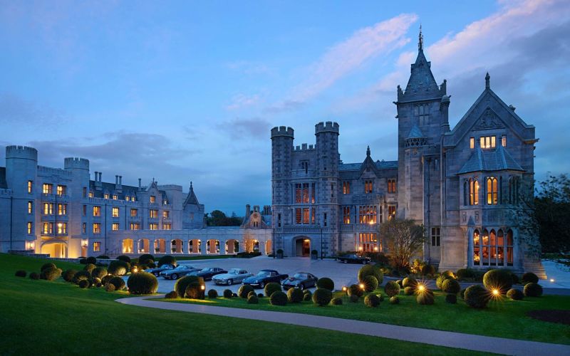 Adare Manor sunset luxury accommodation - avoid tourism crowds in Ireland