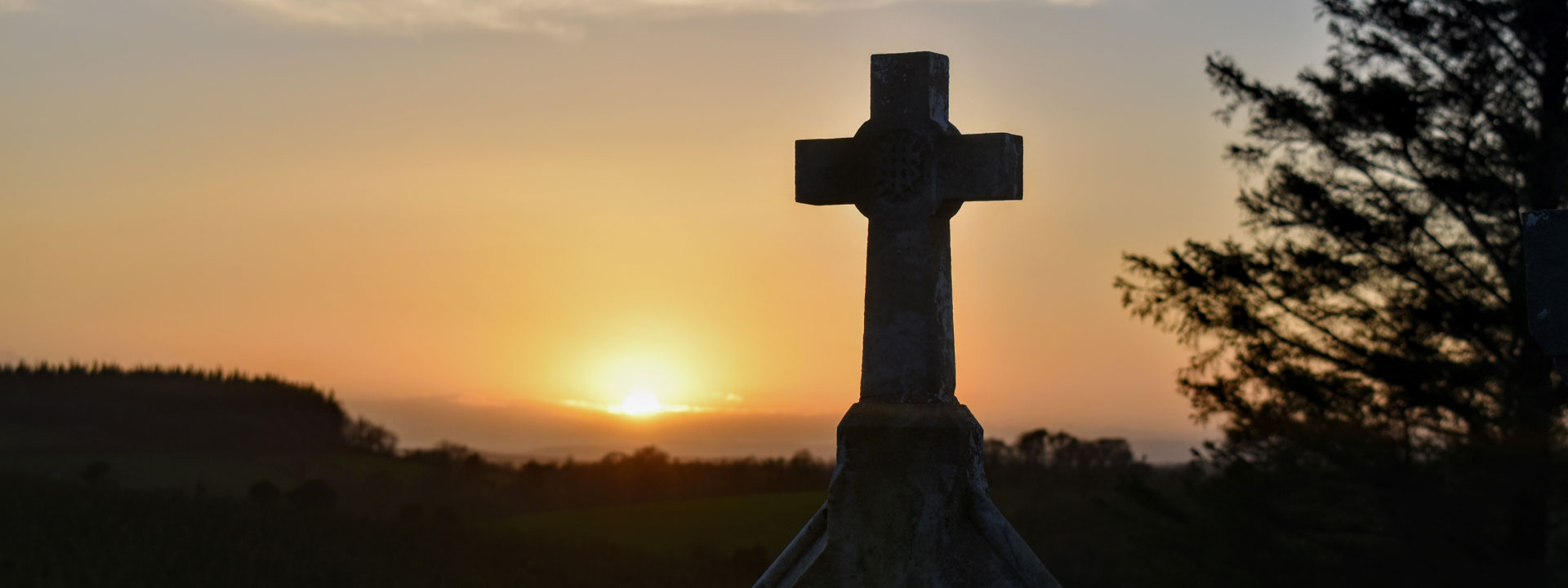 Sunset graveyard Halloween Ireland